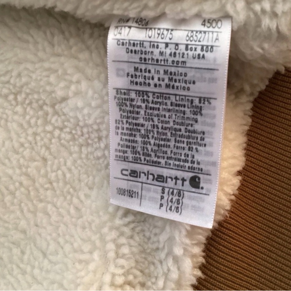 Vintage Carhartt Wildwood Sherpa-Lined Duck Jacket Sz Small - Removable hood - Picture 7 of 13